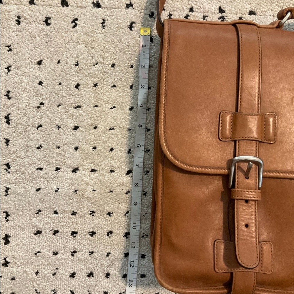 Coach tan leather buckle front bag - Picture 10 of 12